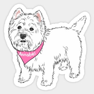 Annabel the westie - custom name (please message me BEFORE you place custom order) Sticker